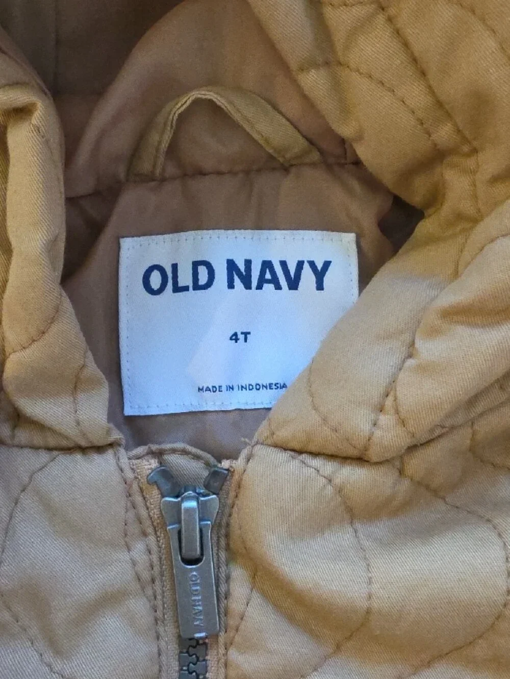 Old Navy Quilted Hooded Jacket - Beige/Tan